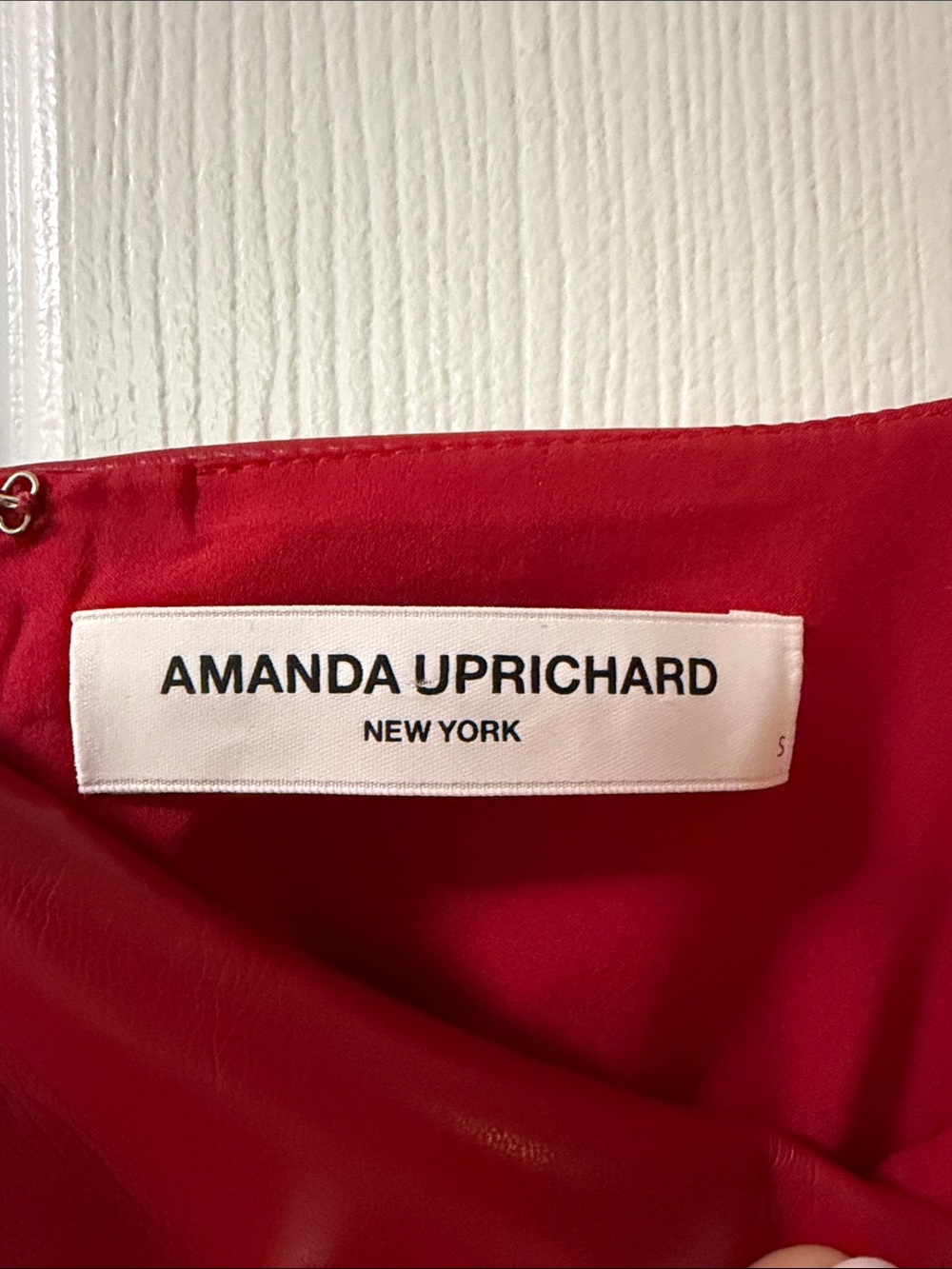 Amanda Uprichard Red Faux Leather Mini Dress with Wide Straps - Picture 2 of 6